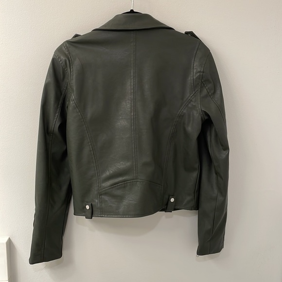 Aqua vegan leather biker jacket - Picture 2 of 5